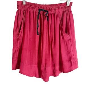 Isabel Marant Etoile Berry Red Drawstring Mini Skirt Size S